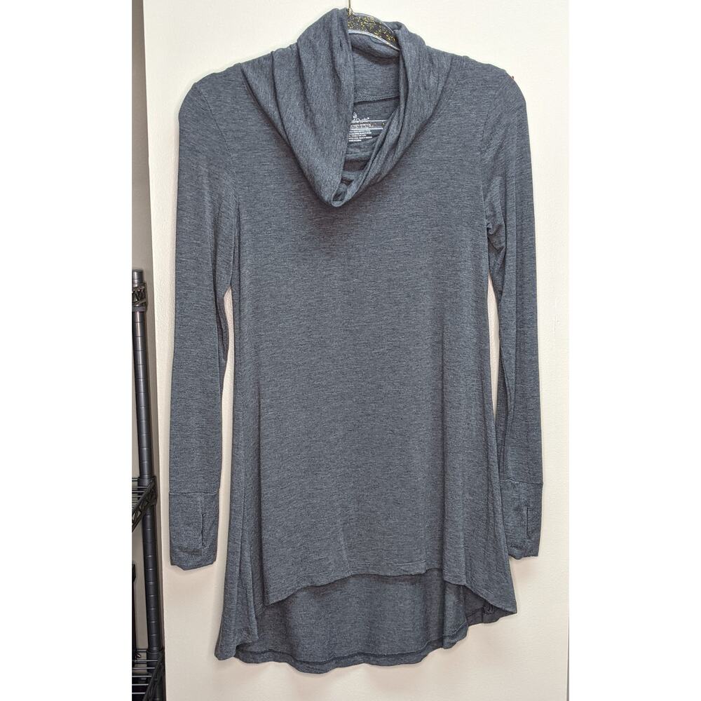 Cuddl Duds Heathered Gray Hi-Lo Long Sleeve Top S
